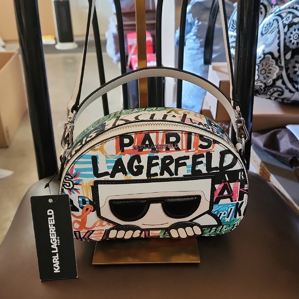 Karl Lagerfeld Multicolor Graffiti Mini Dome Crossbody Nwt